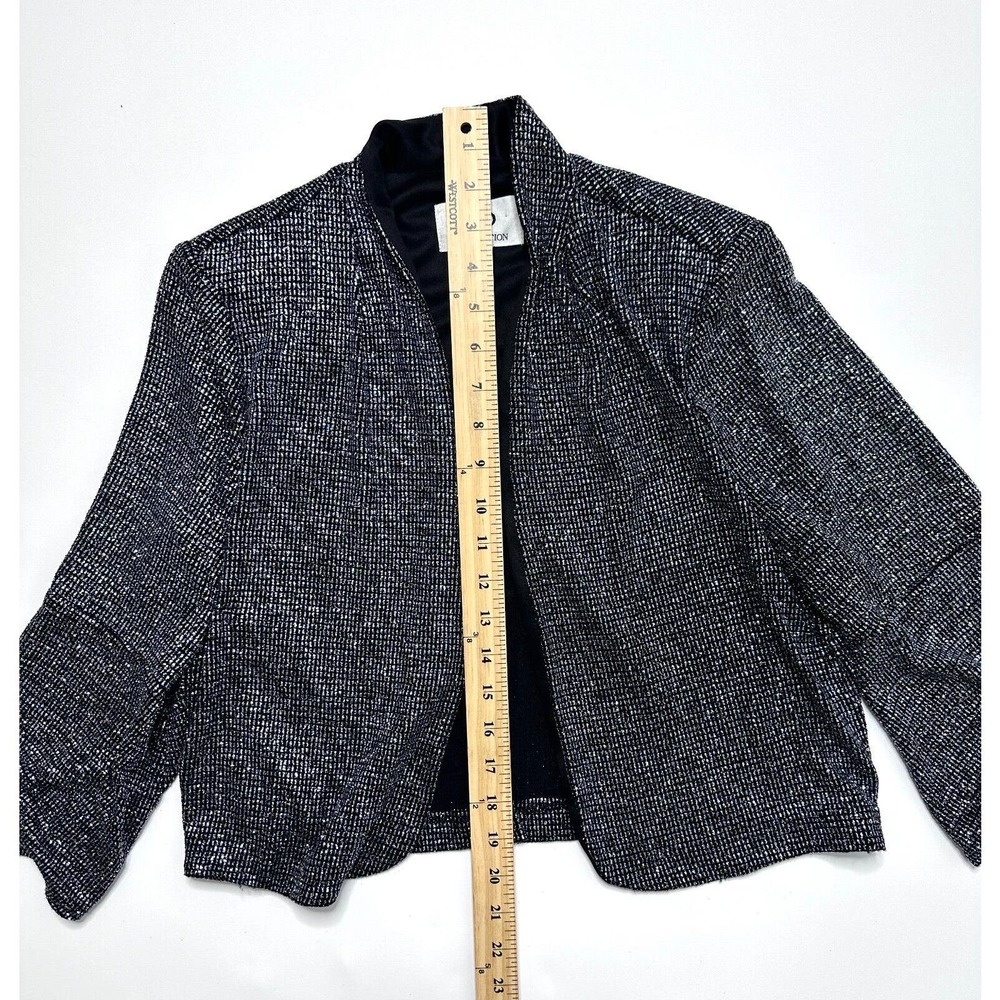 SD Collection Women's Black Shimmer Metallic Glitter Blazer Unstructured Size 8 - Picture 5 of 8